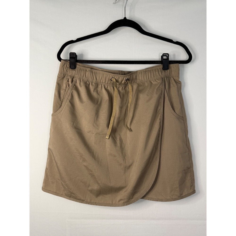 44 North Athletic Skort Womens‎ Medium Khaki Wrap Front Built-in Shorts FFL3003